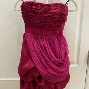 Bebe mini dress pink ruched xs